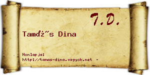 Tamás Dina névjegykártya
